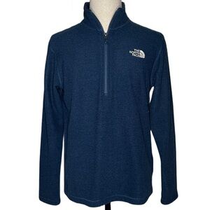 The North Face Navy Textured Cap Rock Long Sleeve 1/4 Zip Pullover